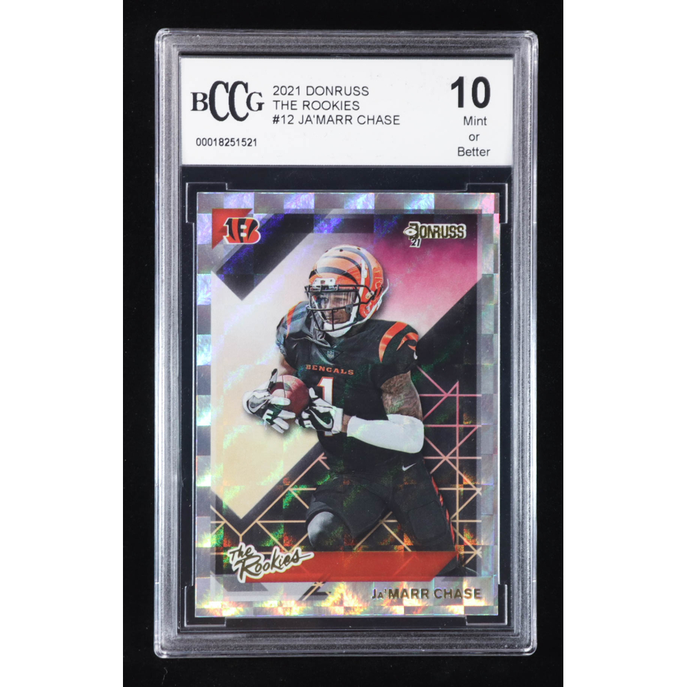 Ja'Marr Chase 2021 Donruss The Rookies #12 RC (BCCG 10) at PristineAuction.com
