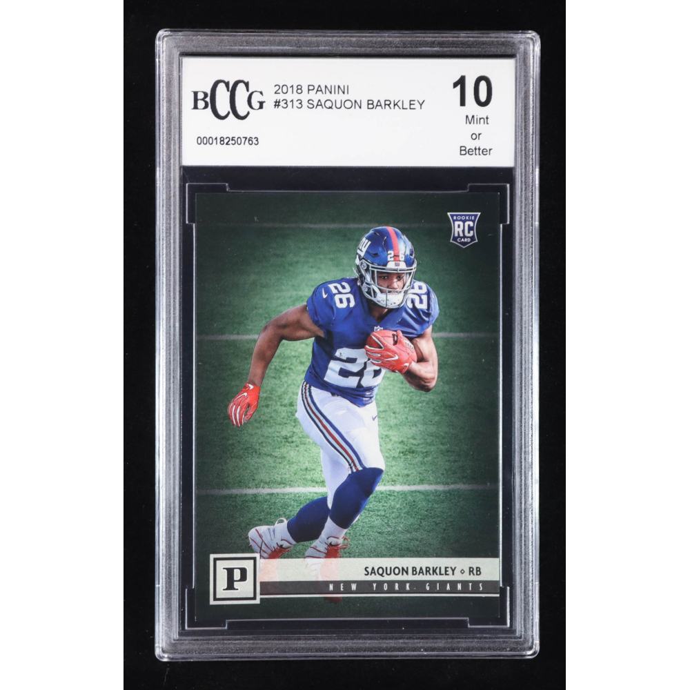 Saquon Barkley 2018 Panini #313 RC (BCCG 10) at PristineAuction.com