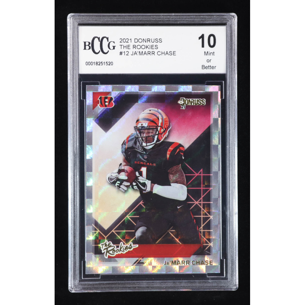 Ja'Marr Chase 2021 Donruss The Rookies #12 RC (BCCG 10) at PristineAuction.com