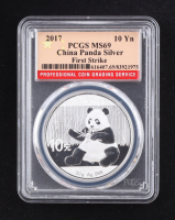 2017 China Panda 10¥ Yuan, First Strike - 30g .999 Fine Silver Coin (PCGS MS69) at PristineAuction.com