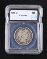 1908-O Barber Silver 50c Half Dollar (ICG G4) at PristineAuction.com