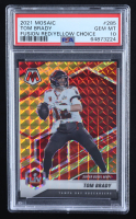Tom Brady 2021 Panini Mosaic Mosaic Choice Fusion Red and Yellow #285 MVP #61/80 (PSA 10) at PristineAuction.com