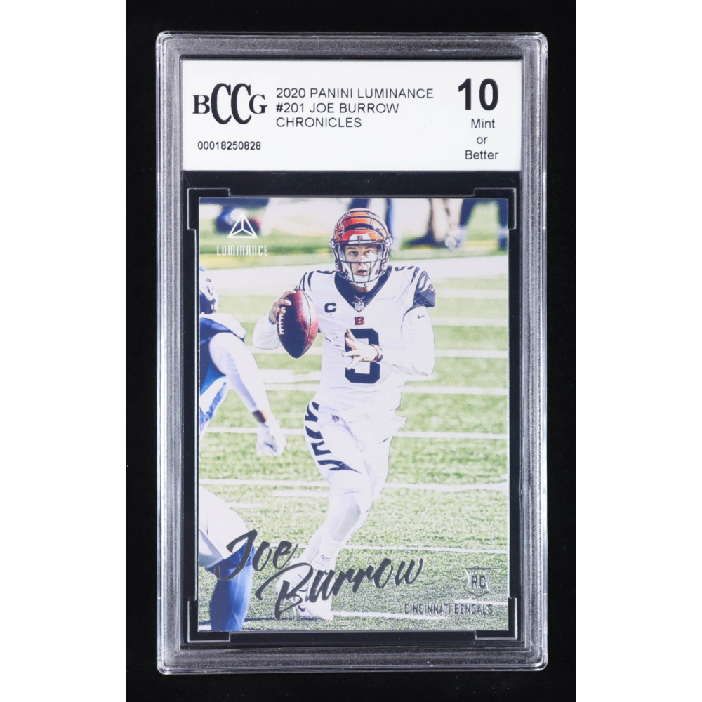 Joe Burrow 2020 Panini Luminance #201 RC / CHRONICLES (BCCG 10) at PristineAuction.com