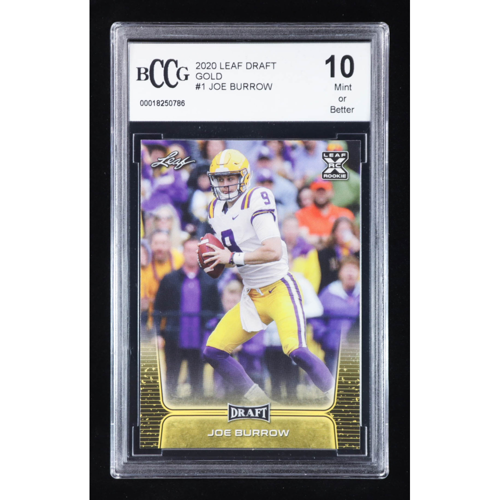 Joe Burrow 2020 Leaf Draft Gold #1 RC (BCCG 10) at PristineAuction.com