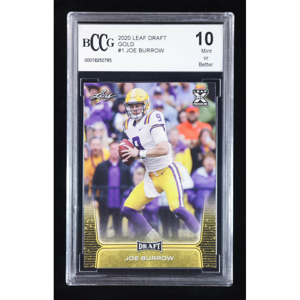 Joe Burrow 2020 Leaf Draft Gold #1 RC (BCCG 10) at PristineAuction.com