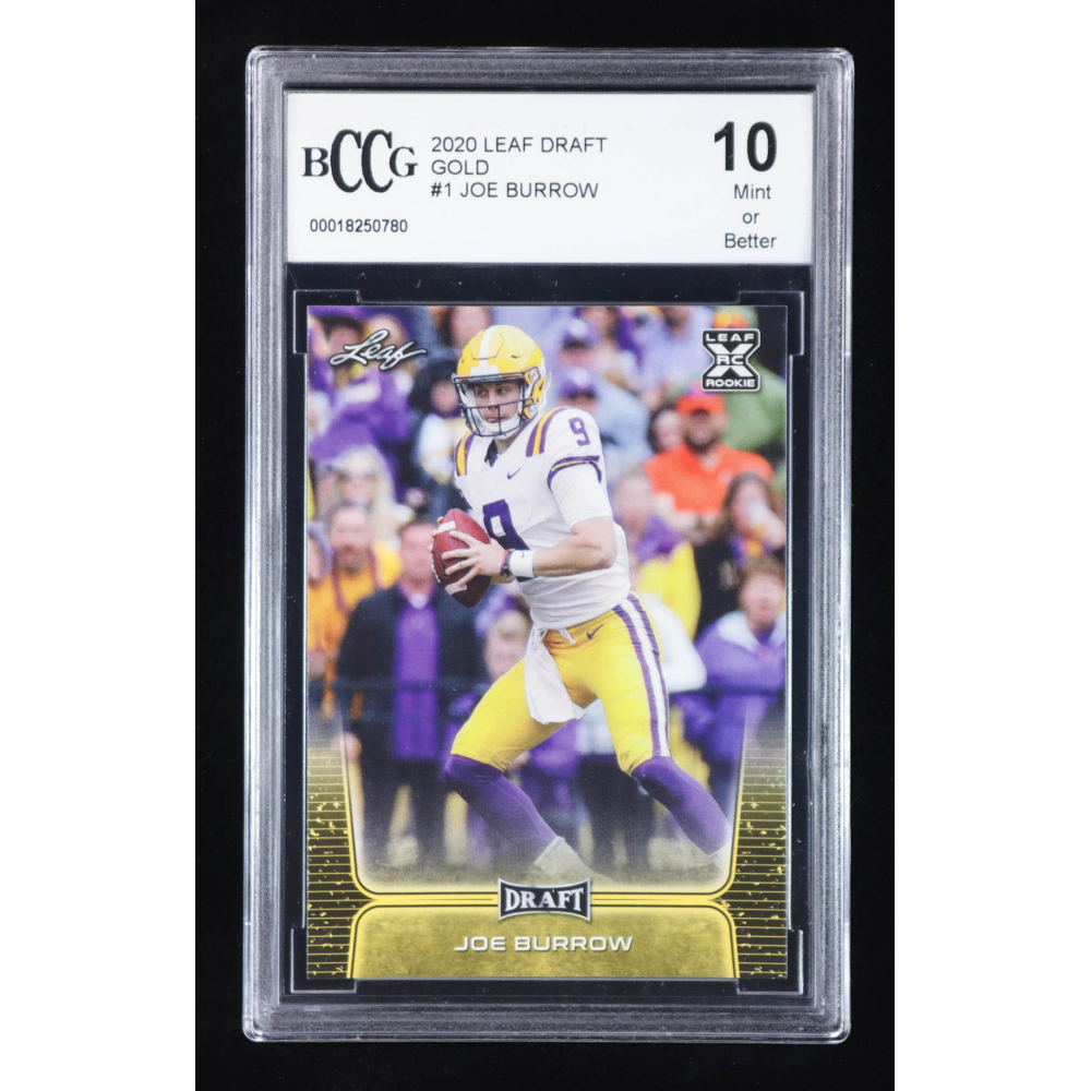Joe Burrow 2020 Leaf Draft Gold #1 RC (BCCG 10) at PristineAuction.com