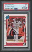 Ja'Marr Chase Signed 2021 Donruss RR #262 RC (PSA 9 | Auto 10) at PristineAuction.com