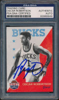 Oscar Robertson Signed 2011-12 Panini Past and Present #91 (PSA) at PristineAuction.com