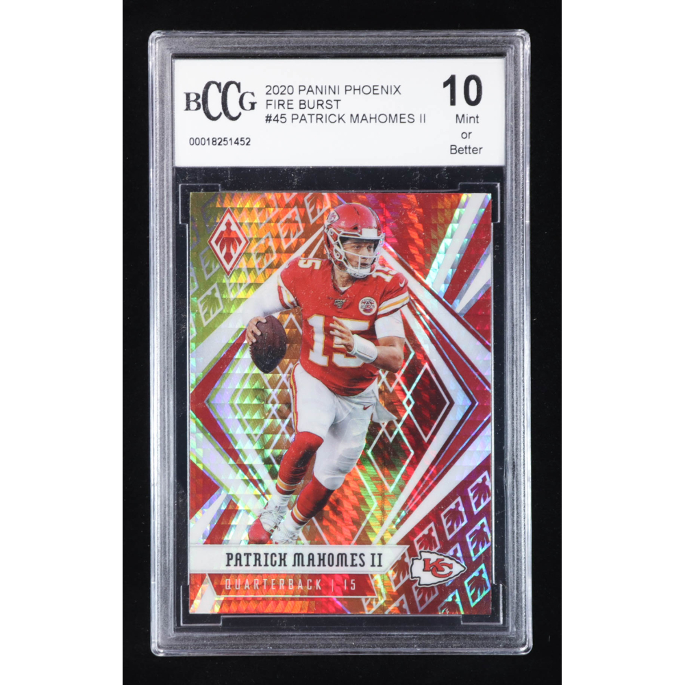 Patrick Mahomes II 2020 Panini Phoenix Fire Burst #45 (BCCG 10) at PristineAuction.com