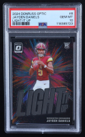Jayden Daniels 2024 Donruss Optic Light it Up #8 RC (PSA 10) at PristineAuction.com