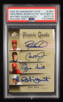 Cal Ripken Jr. / Ozzie Smith / Robin Yount / Barry Larkin 2005 Upper Deck SP Legendary Cuts Historic Quads Autos #HQ-LRSY #4/5 (PSA Auto 10) at PristineAuction.com