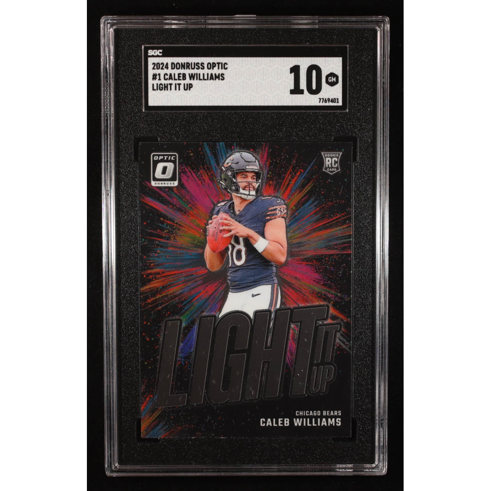 Caleb Williams 2024 Donruss Optic Light It Up #1 RC (SGC 10) at PristineAuction.com