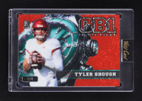 Tyler Shough 2024 Wild Card QB1 On The Clock Red Teal Donut Circles #OCW-RD-TS2 #1/4 RC at PristineAuction.com