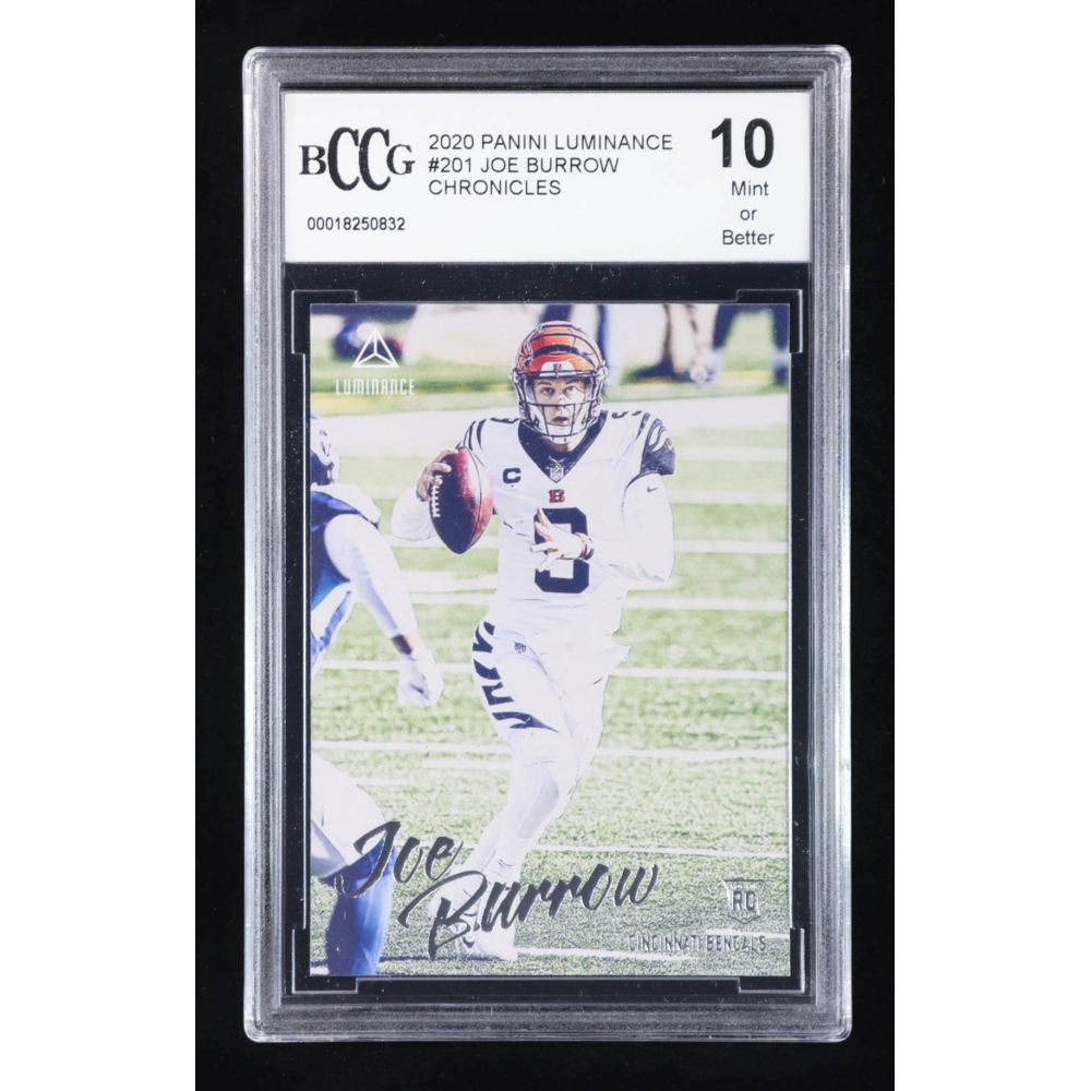 Joe Burrow 2020 Panini Luminance #201 RC / CHRONICLES (BCCG 10) at PristineAuction.com