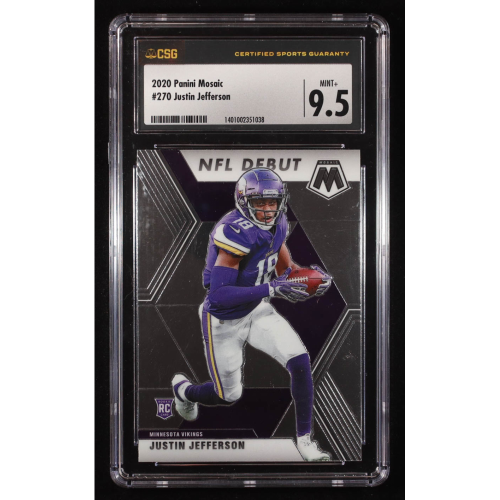 Justin Jefferson 2020 Panini Mosaic #270 RC (CSG 9.5) at PristineAuction.com