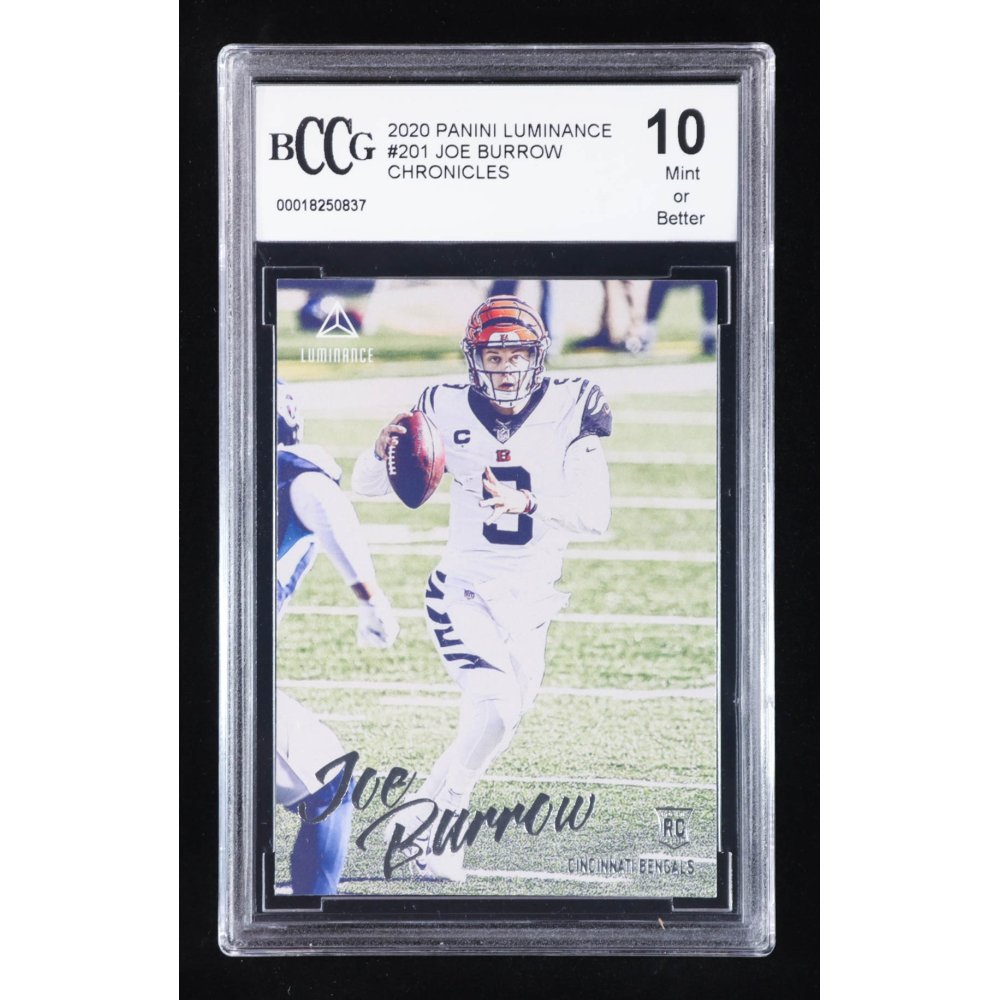 Joe Burrow 2020 Panini Luminance #201 RC / CHRONICLES (BCCG 10) at PristineAuction.com