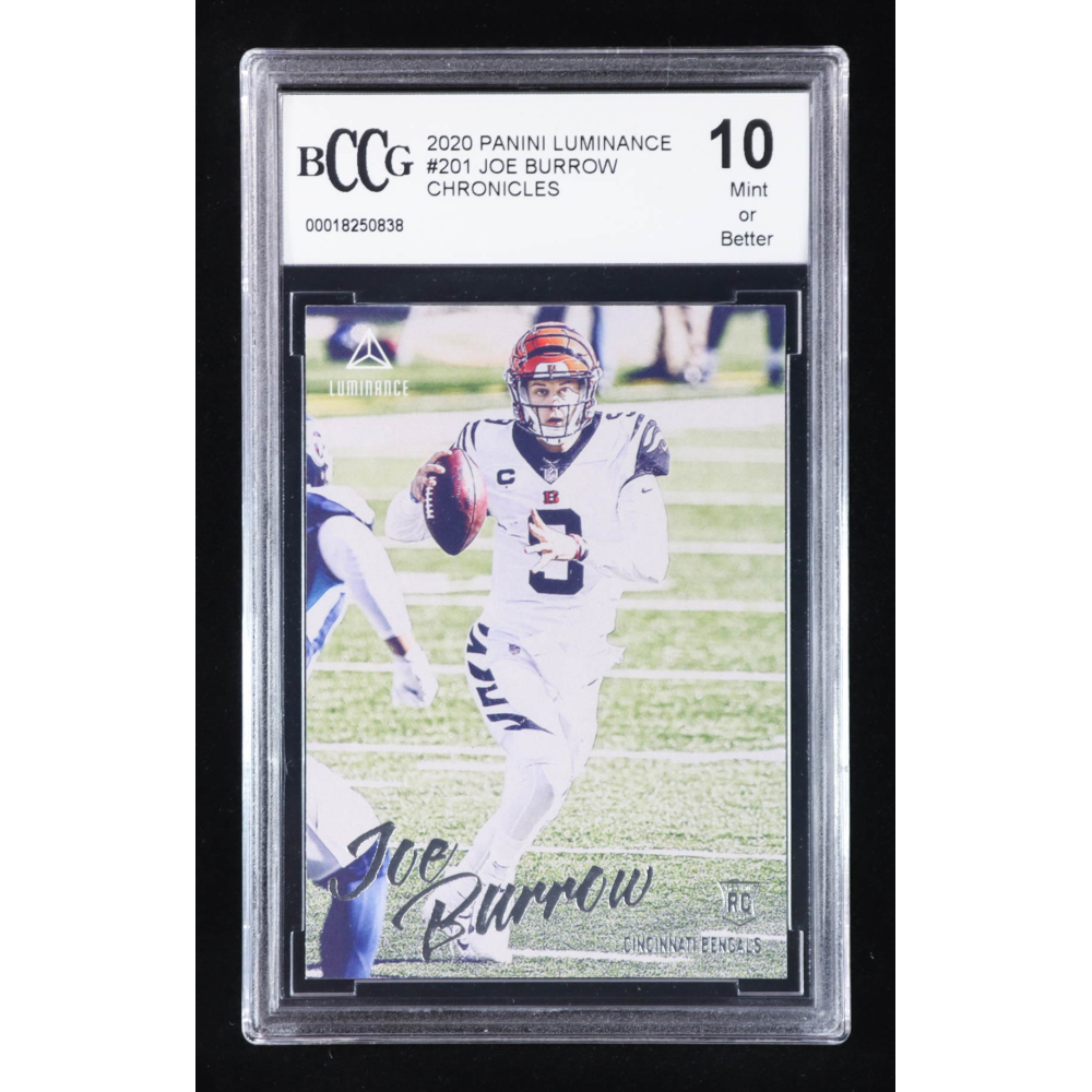 Joe Burrow 2020 Panini Luminance #201 RC / CHRONICLES (BCCG 10) at PristineAuction.com