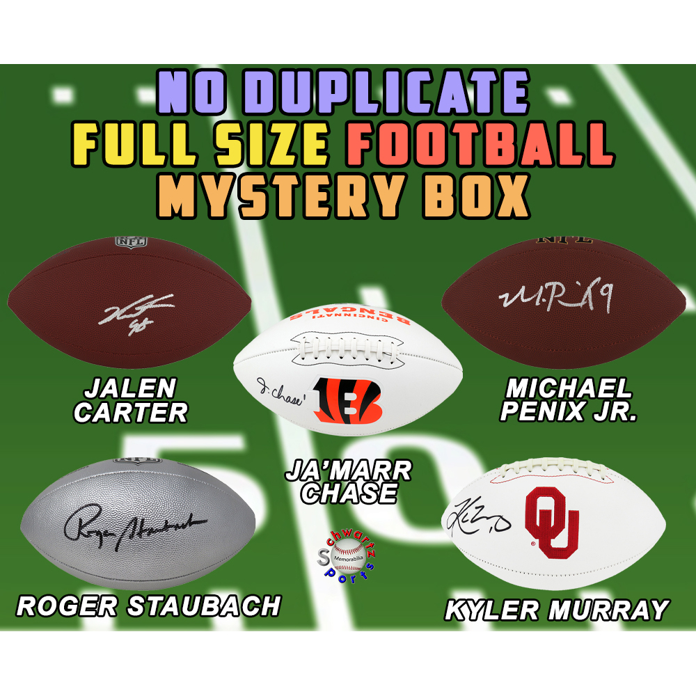 Full Size Football (NO DUPLICATES) Signed Mystery Box - Series 15 (Limited to 100) - Schwartz Sports at PristineAuction.com