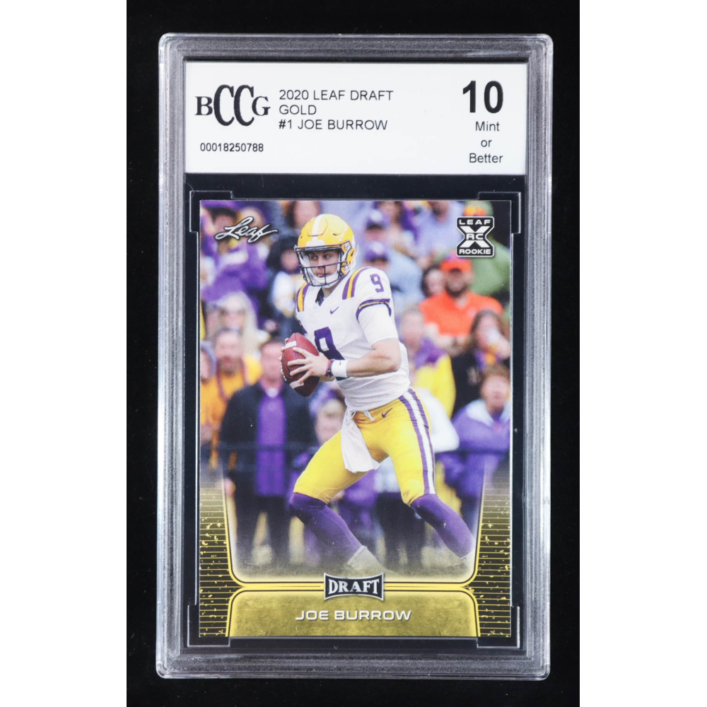 Joe Burrow 2020 Leaf Draft Gold #1 RC (BCCG 10) at PristineAuction.com