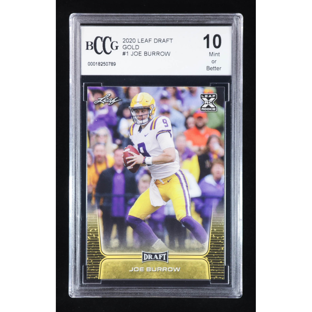 Joe Burrow 2020 Leaf Draft Gold #1 RC (BCCG 10) at PristineAuction.com