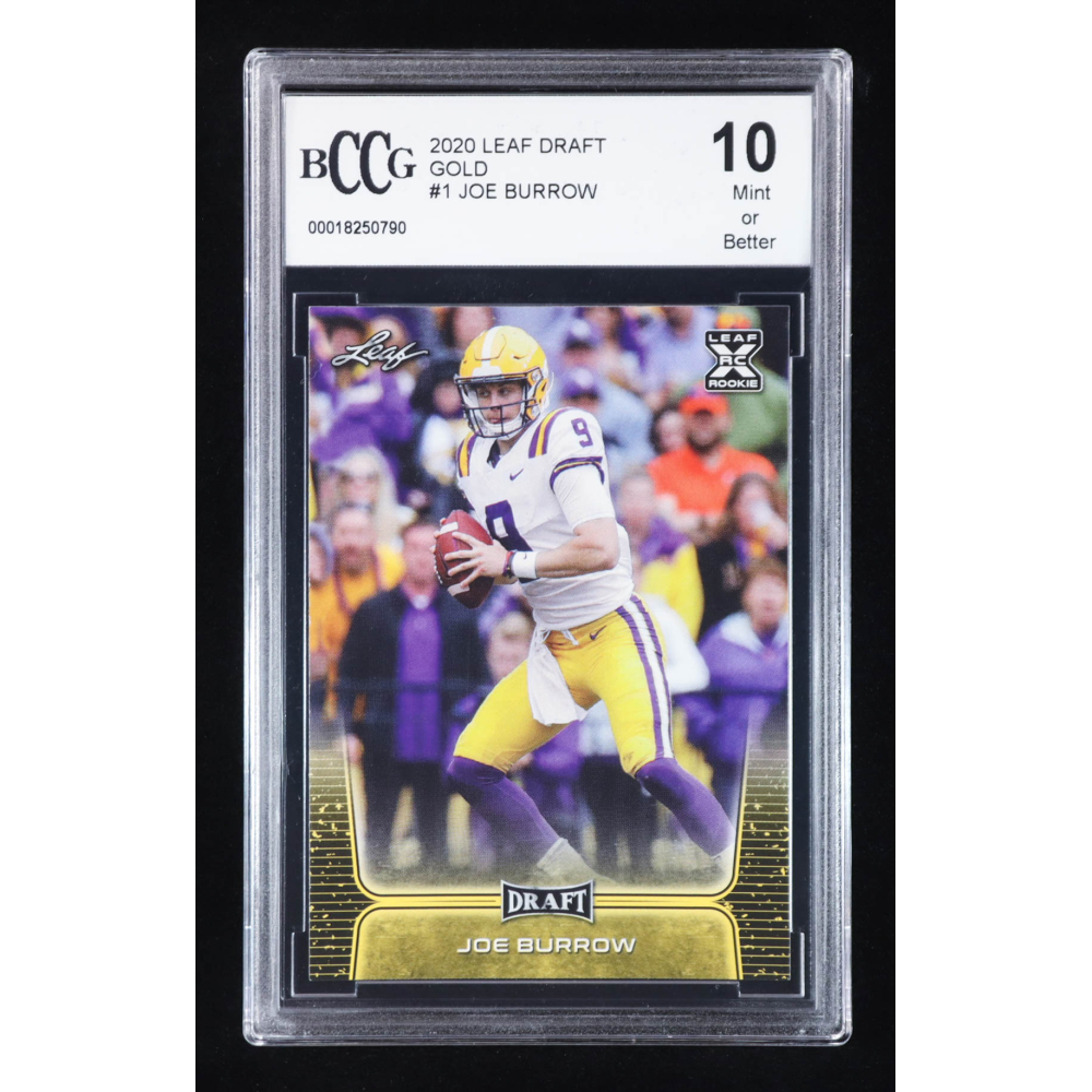 Joe Burrow 2020 Leaf Draft Gold #1 RC (BCCG 10) at PristineAuction.com