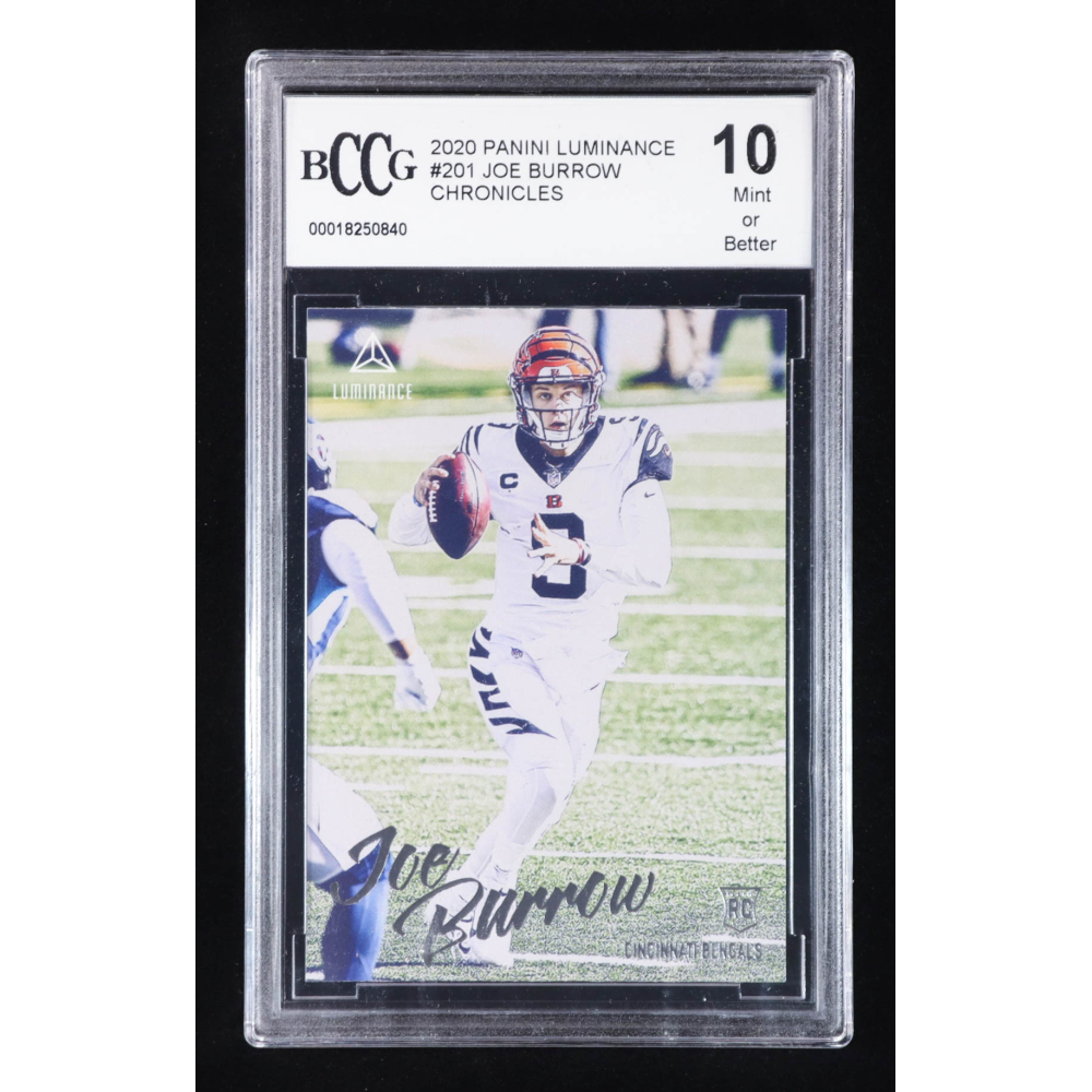 Joe Burrow 2020 Panini Luminance #201 RC / CHRONICLES (BCCG 10) at PristineAuction.com