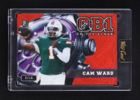 Cam Ward 2024 Wild Card QB1 On The Clock Red Purple Sparkle #OCW-RD-CW1 #05/15 RC at PristineAuction.com