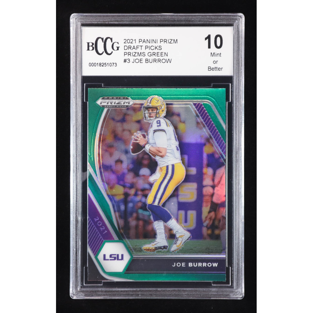 Joe Burrow 2021 Panini Prizm Draft Picks Prizms Green #3 (BCCG 10) at PristineAuction.com