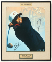 Tiger Woods & Earl Woods Signed "On The Prowl" Custom Framed Photo Display (PSA) at PristineAuction.com