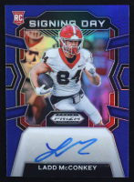 Ladd McConkey 2024 Panini Prizm Draft Picks Signing Day Blue #35 RC #057/149 at PristineAuction.com