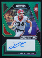 Ladd McConkey 2024 Panini Prizm Draft Picks Saturday Star Signatures Green #34 RC at PristineAuction.com