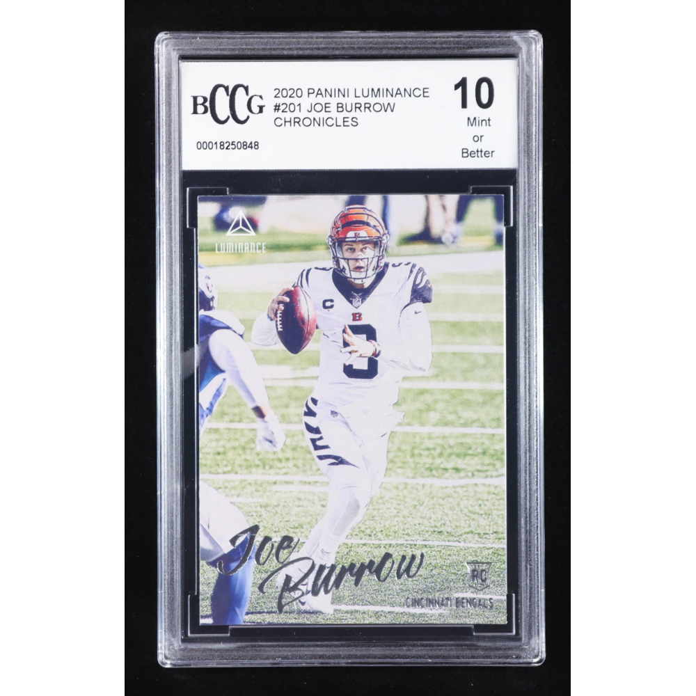 Joe Burrow 2020 Panini Luminance #201 RC / CHRONICLES (BCCG 10) at PristineAuction.com