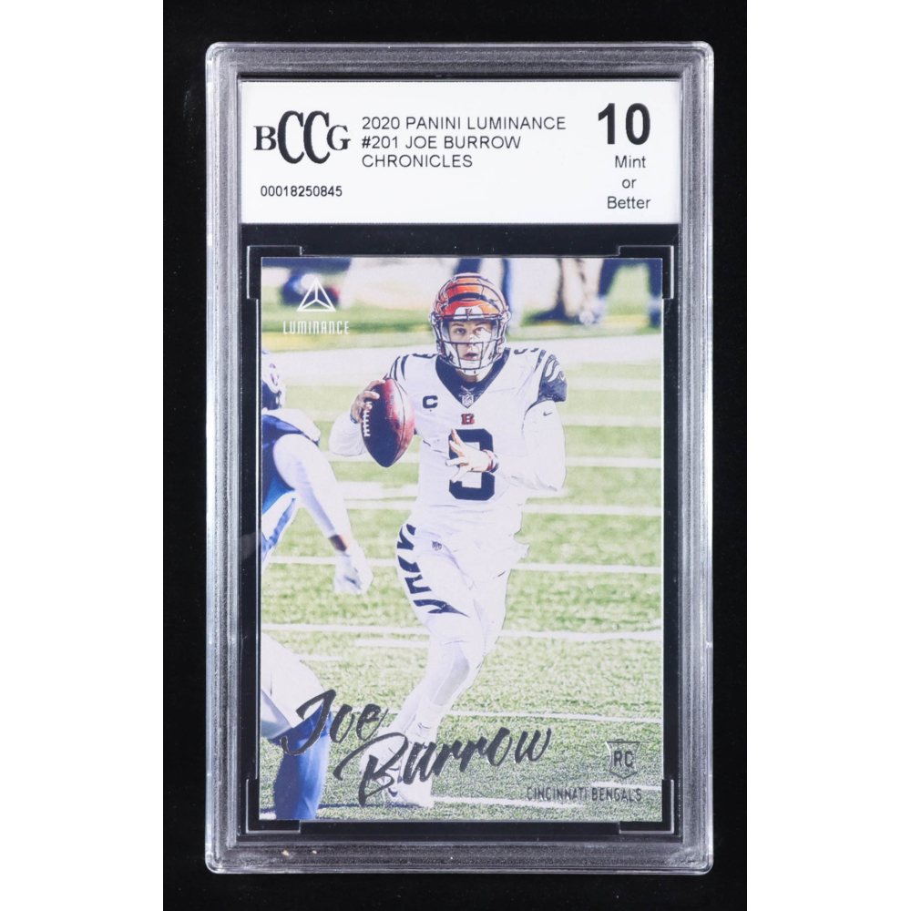 Joe Burrow 2020 Panini Luminance #201 RC / CHRONICLES (BCCG 10) at PristineAuction.com
