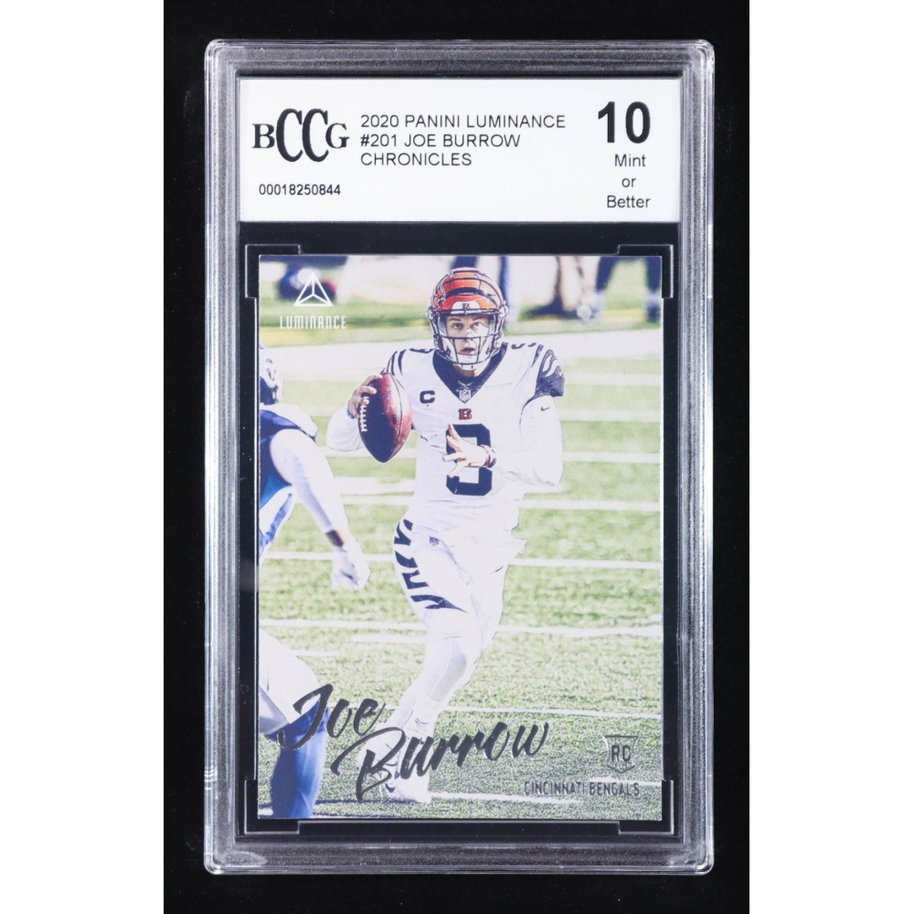 Joe Burrow 2020 Panini Luminance #201 RC / CHRONICLES (BCCG 10) at PristineAuction.com