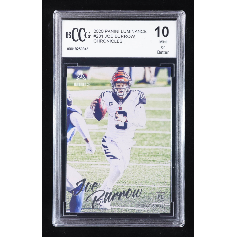 Joe Burrow 2020 Panini Luminance #201 RC / CHRONICLES (BCCG 10) at PristineAuction.com