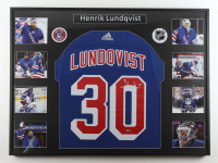 Henrik Lundqvist Signed Custom Framed Jersey Display with Photos (Fanatics) at PristineAuction.com