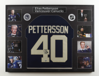 Elias Pettersson Signed Custom Framed Jersey Display with Photos (Fanatics) at PristineAuction.com