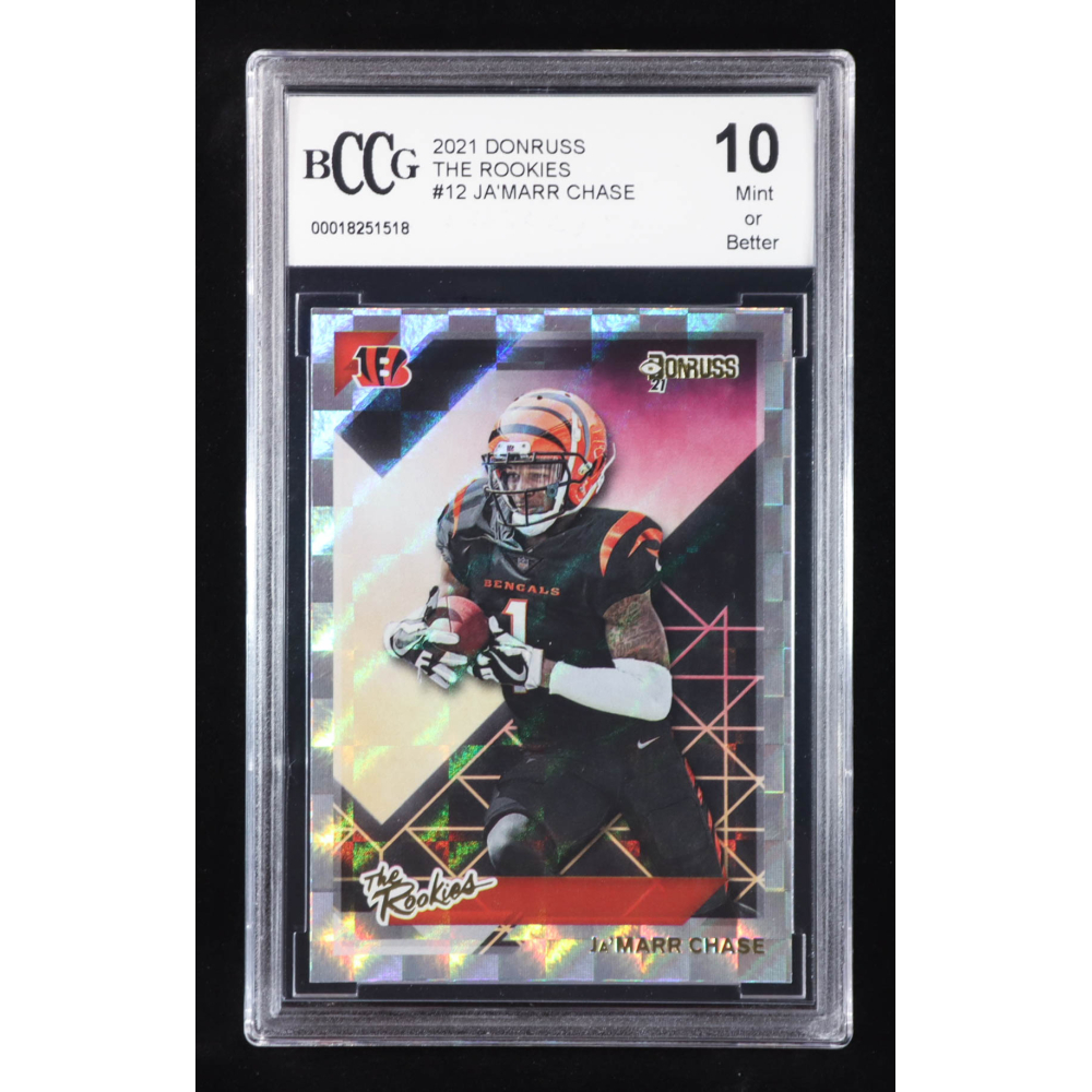 Ja'Marr Chase 2021 Donruss The Rookies #12 RC (BCCG 10) at PristineAuction.com
