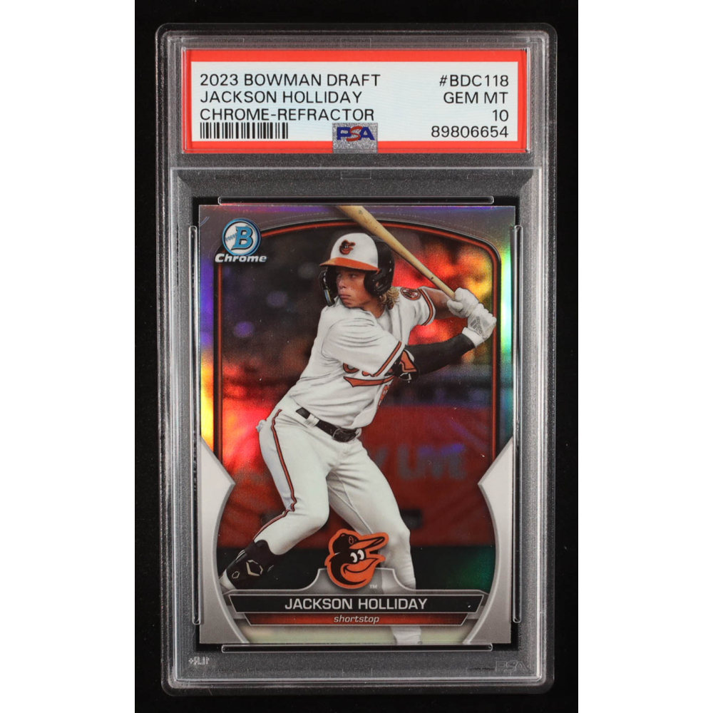Jackson Holliday 2023 Bowman Chrome Draft Refractors #BDC118 RC (PSA 10) at PristineAuction.com