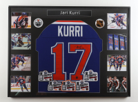 Jar Kurri Signed Custom Framed Jersey Display with (5) Stanley Cup Patches & Photos (Cojo) at PristineAuction.com