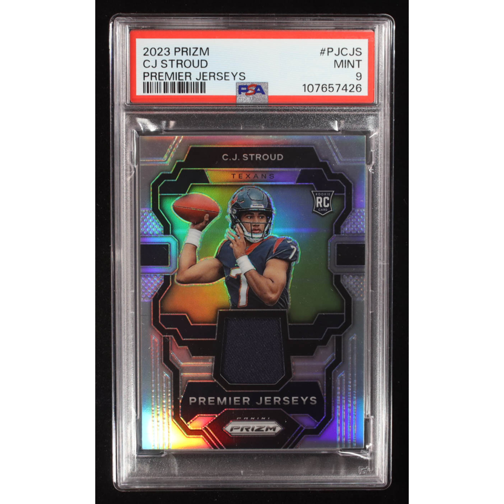 CJ Stroud 2023 Panini Prizm Premier Jerseys #2 RC (PSA 9) at PristineAuction.com