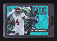 Jalen Milroe 2024 Wild Card QB1 On The Clock Teal Green Lazer #OCW-TL-JM2 #2/5 RC at PristineAuction.com
