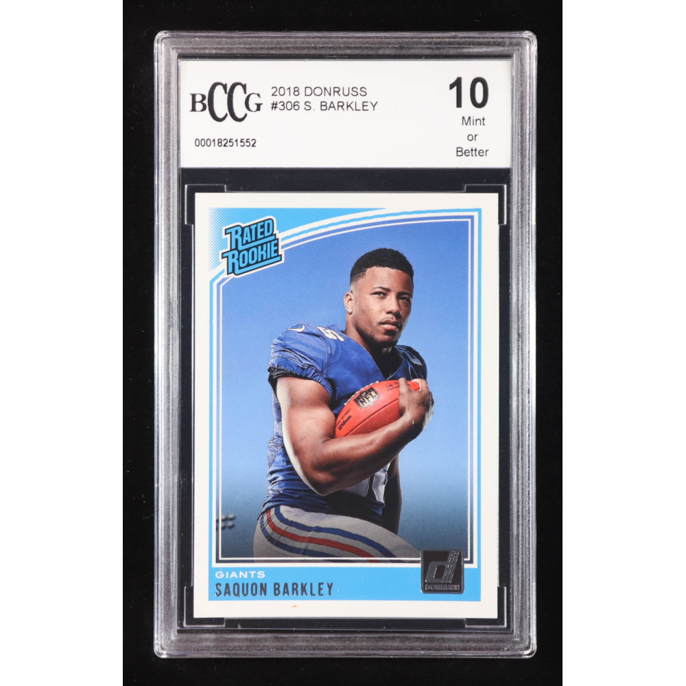 Saquon Barkley 2018 Donruss #306 RR RC (BCCG 10) at PristineAuction.com