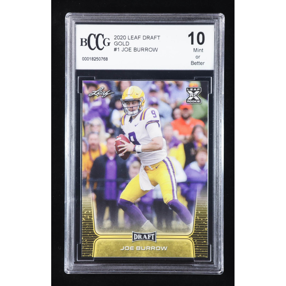 Joe Burrow 2020 Leaf Draft Gold #1 RC (BCCG 10) at PristineAuction.com