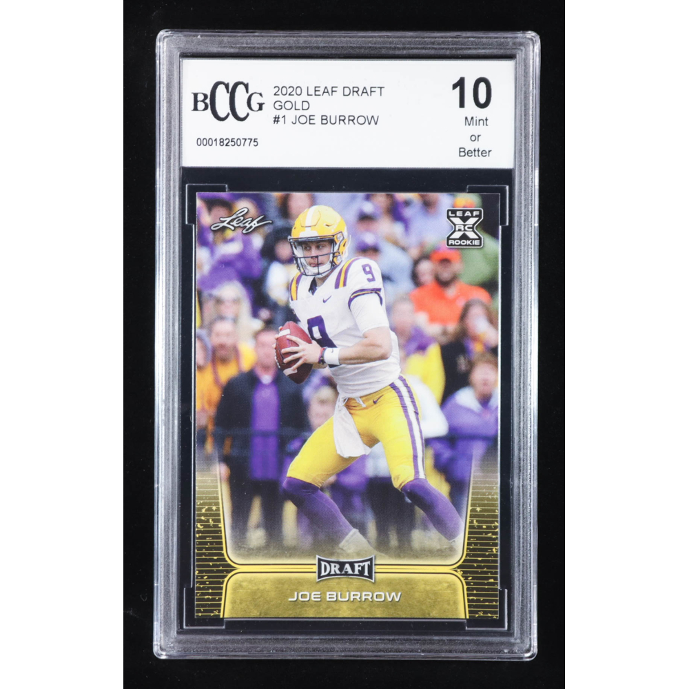 Joe Burrow 2020 Leaf Draft Gold #1 RC (BCCG 10) at PristineAuction.com