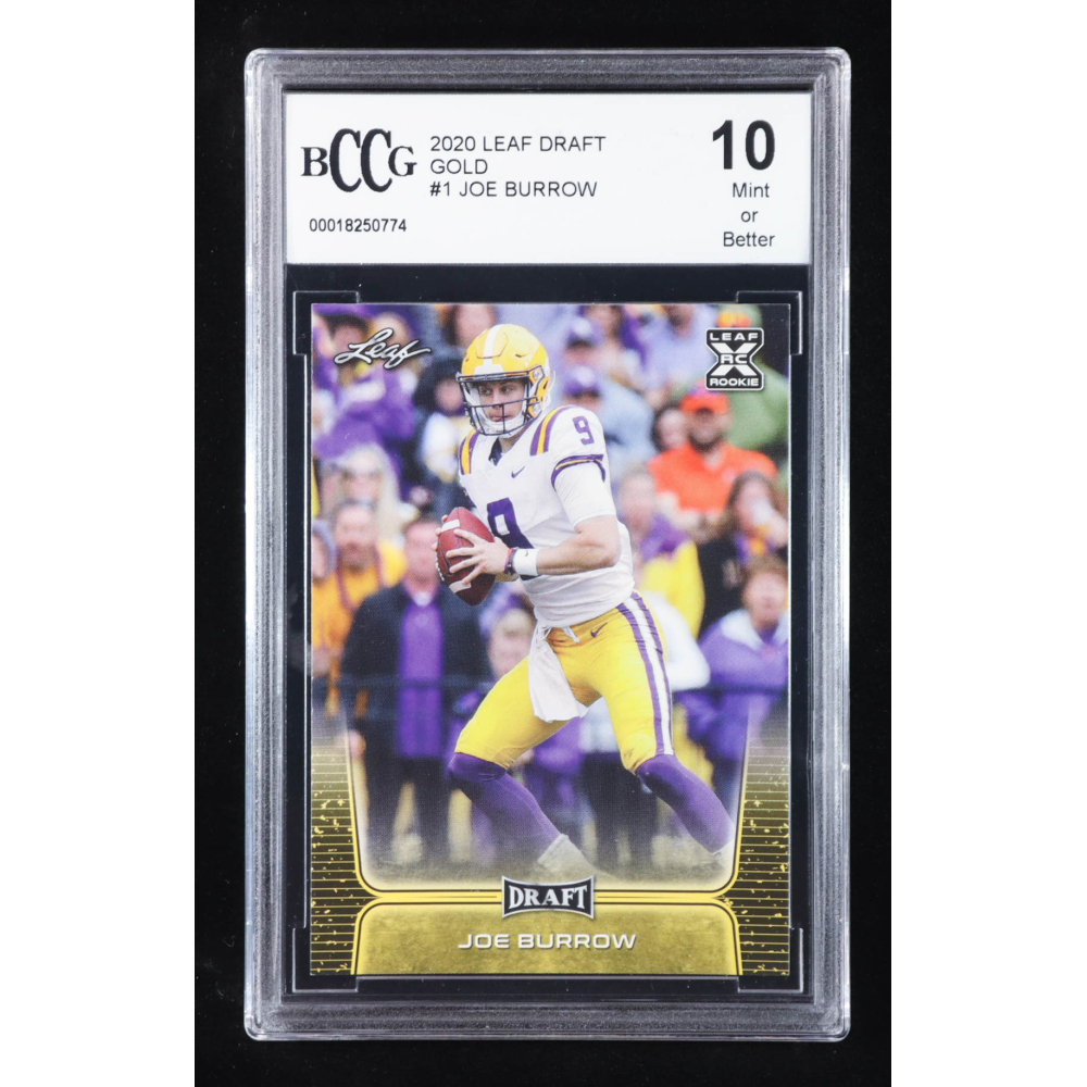 Joe Burrow 2020 Leaf Draft Gold #1 RC (BCCG 10) at PristineAuction.com