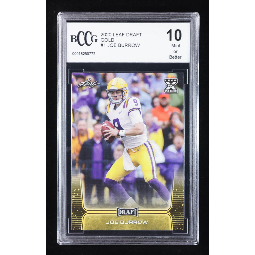 Joe Burrow 2020 Leaf Draft Gold #1 RC (BCCG 10) at PristineAuction.com