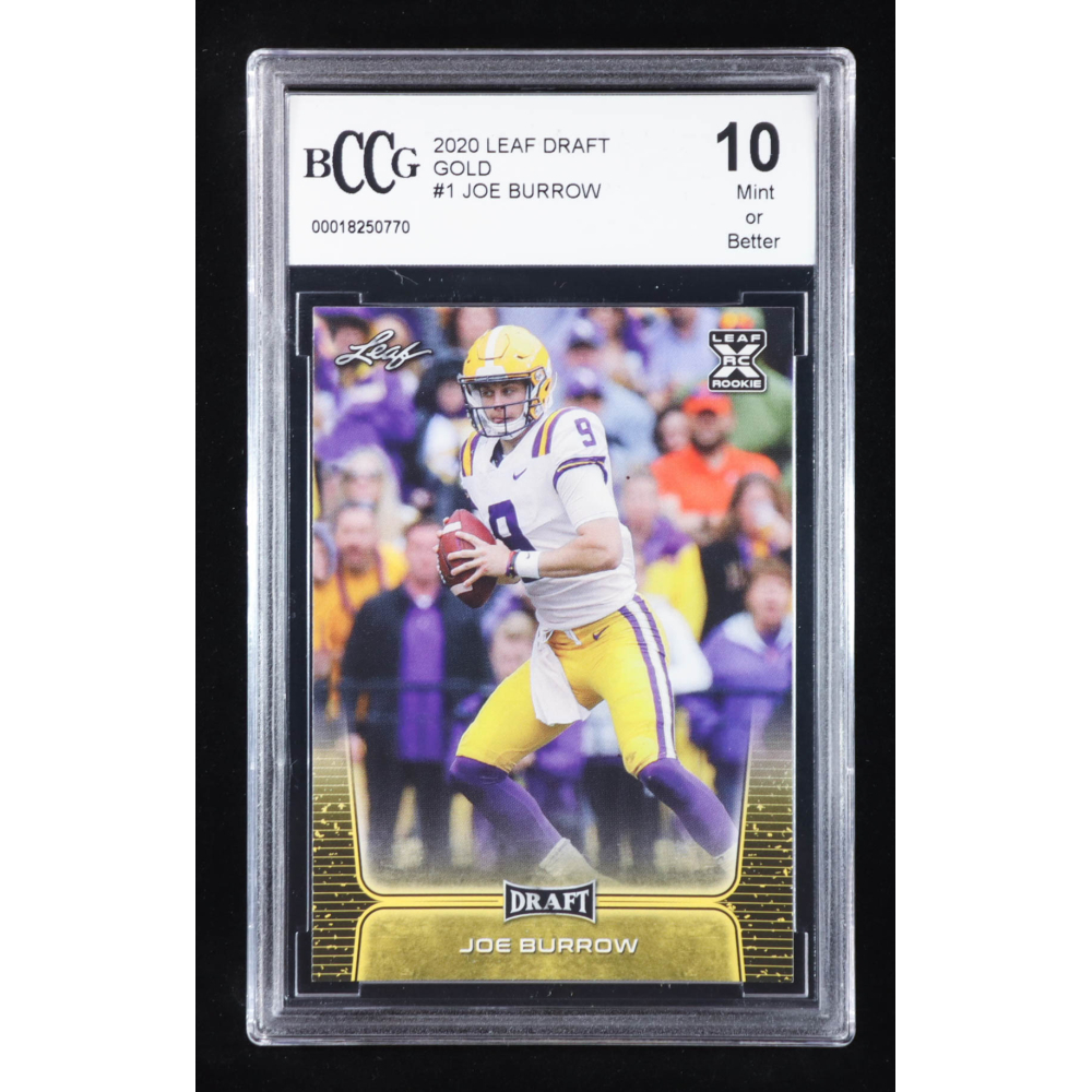 Joe Burrow 2020 Leaf Draft Gold #1 RC (BCCG 10) at PristineAuction.com