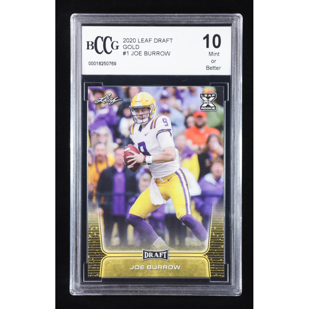 Joe Burrow 2020 Leaf Draft Gold #1 RC (BCCG 10) at PristineAuction.com