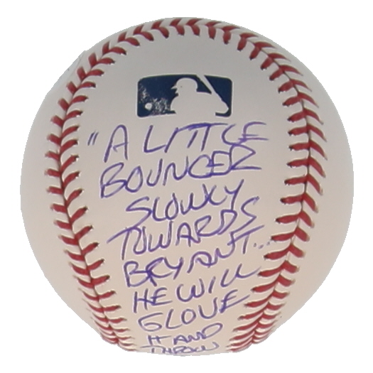 Pat Huges Signed OML Baseball with Extensive Inscription (JSA) at PristineAuction.com Pat Huges Signed OML Baseball with Extensive Inscription (JSA) at PristineAuction.com